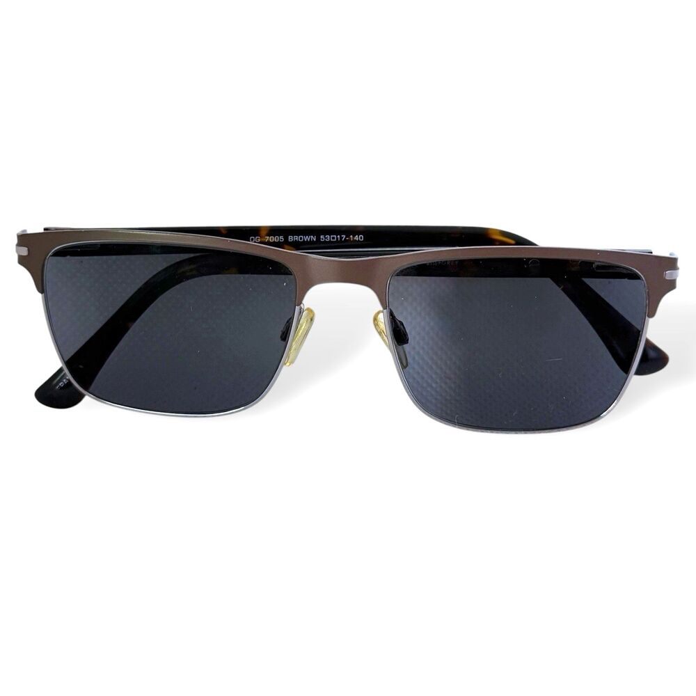 OTIS + GREY OG 7005 BROWN SILVER TORT TEMPLES AUTHENTIC EYEGLASSES 53-17